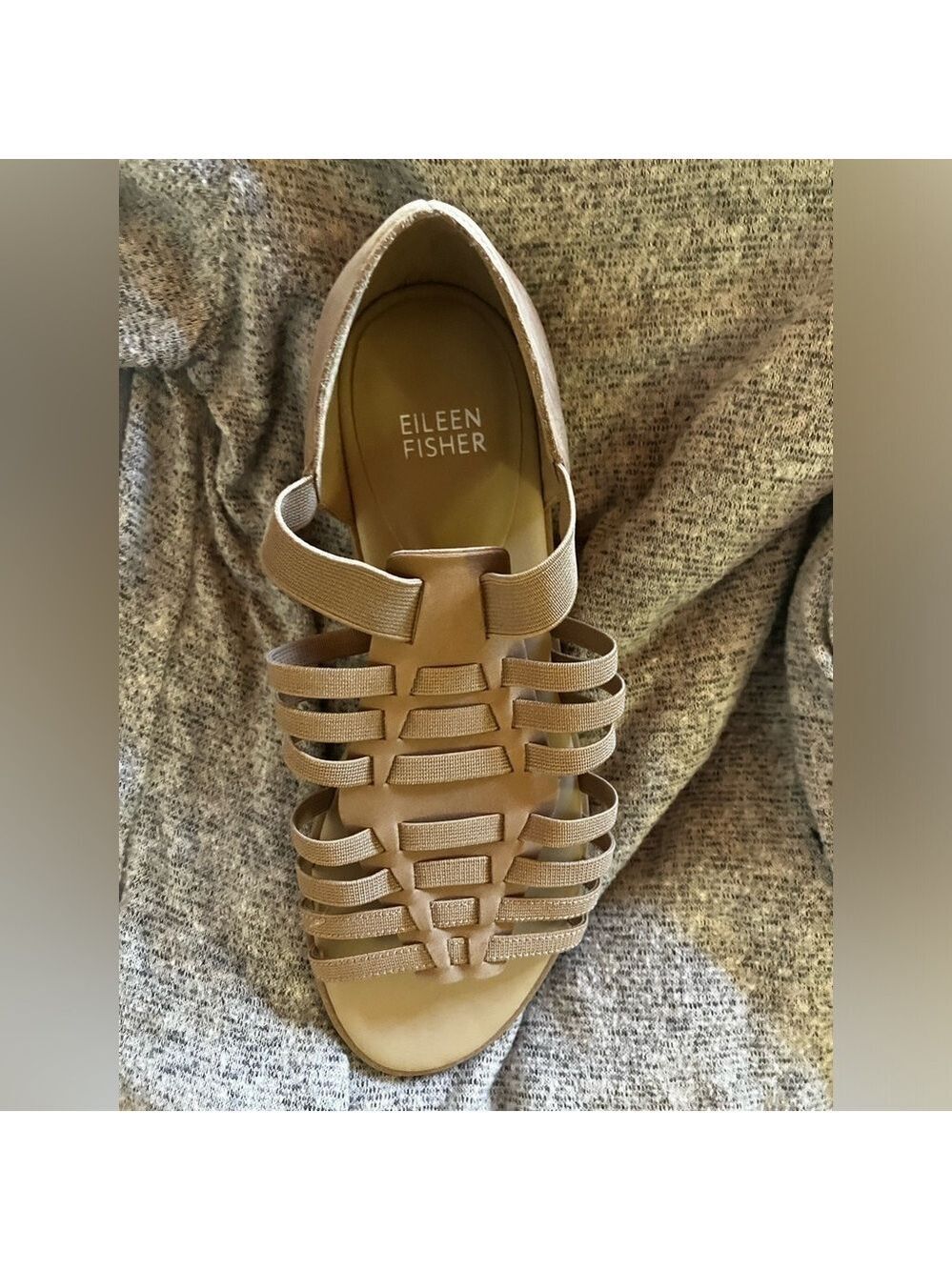 🔥NEW🔥 Eileen Fisher Rato Honey Tumbled Nubuck Leather Slip On Sandals W7 - Picture 9 of 12